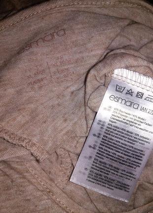 Трикотажная,меланж,бежевая (фото3,6) блузка-лонгслив,большого размера,esmara8 фото