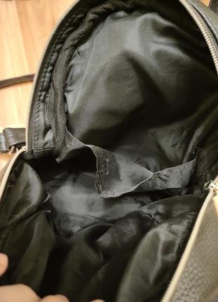 Чорний міні-рюкзак з паєтками блискітками5 фото