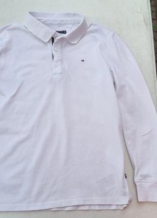 Кофта tommy hilfiger біла polo з комірцем