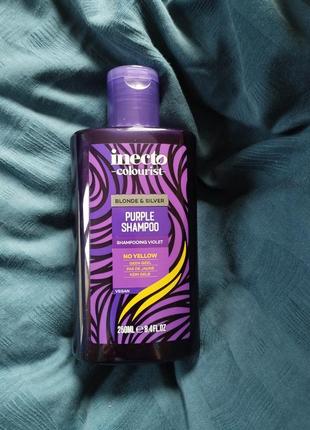 Шампунь для седых волос inecto purple shampoo/ шампунь против желтизны1 фото