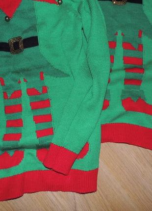 Новорічна кофта светр свитер новогодняя ельфа гнома2 фото
