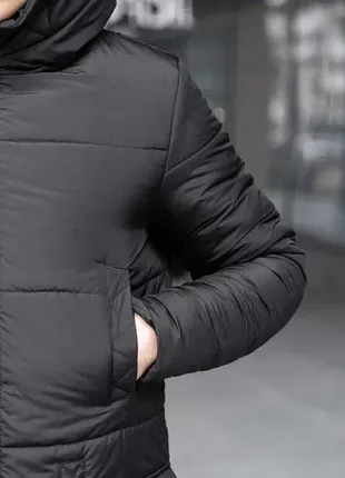 Зимняя куртка двойной утеплитель до -25 черная3 фото