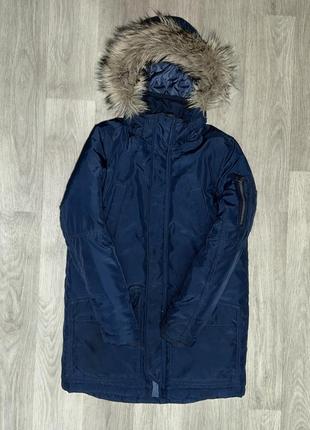 Красивая, зимняя куртка - парка h&amp;m размер 9-10 лет2 фото