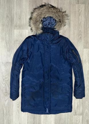 Красивая, зимняя куртка - парка h&amp;m размер 9-10 лет6 фото