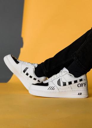 Мужские кроссовки найк офф вайт белые nike air force off-white white black, чоловічі кросівки найк