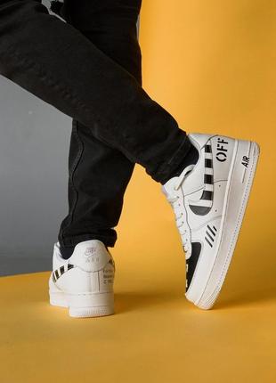 Чоловічі кросівки найк офф вайт білі nike air force off-white white black, чоловічі кросівки найк2 фото