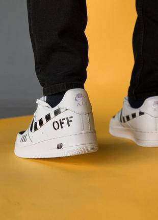 Чоловічі кросівки найк офф вайт білі nike air force off-white white black, чоловічі кросівки найк3 фото