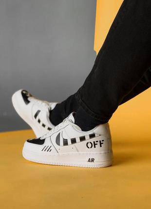 Чоловічі кросівки найк офф вайт білі nike air force off-white white black, чоловічі кросівки найк4 фото