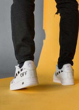 Чоловічі кросівки найк офф вайт білі nike air force off-white white black, чоловічі кросівки найк7 фото