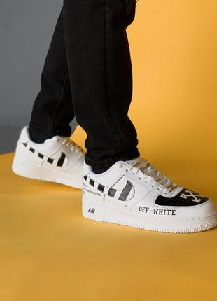 Чоловічі кросівки найк офф вайт білі nike air force off-white white black, чоловічі кросівки найк9 фото