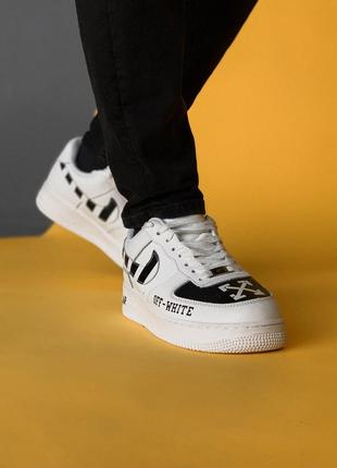 Чоловічі кросівки найк офф вайт білі nike air force off-white white black, чоловічі кросівки найк10 фото