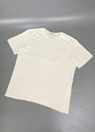 Молочна базова футболка zara, зара, оригінал, бежева, світла, однотонна, слонова кістка2 фото