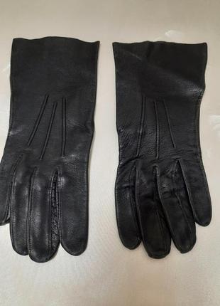 Шкіряні базові перчатки рукавички без утеплювача