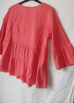 Блуза коттоновая с оборками и вышивкой joe browns раз. 508 фото