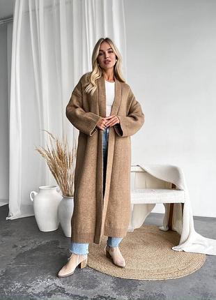 Жіночий теплий довгий кардиган