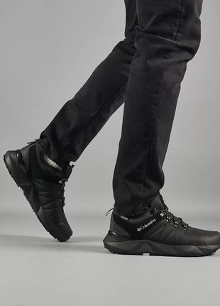 Шикарные мужские кроссовки "columbia facet low trinsulate black white termo winter"10 фото