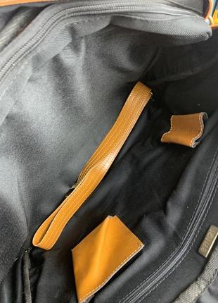 Кожаная сумка для ноутбука через плечо светло коричневая8 фото