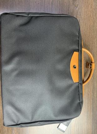 Кожаная сумка для ноутбука через плечо светло коричневая6 фото