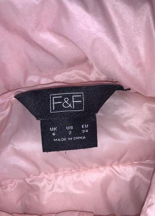 Куртка пуховая с капишоном розовая f&amp;f 6 s-m5 фото