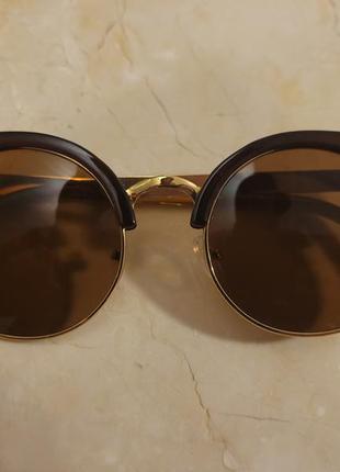 Ретро сонцезахисні окуляри cat eye коричневі дитти bananahall (bnnhll4130)2 фото