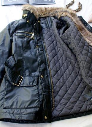 Брендовая качественная куртка с меховым воротником от next5 фото