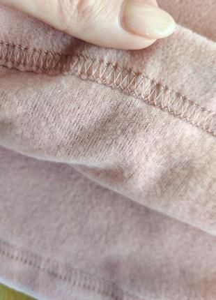 Тепла жіноча піжама з флісу пудрова для дому с-хл домашній костюм на осінь зиму туреччина7 фото