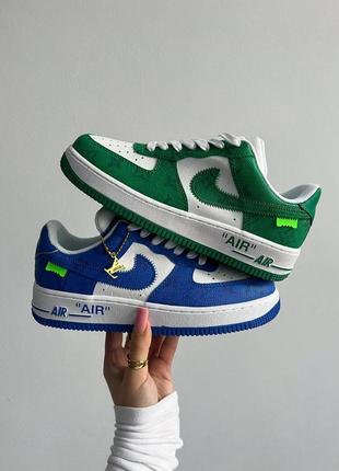 Louis vuitton x nike air force 1 low green7 фото