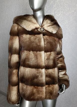 Норковая шуба с капюшоном греция
