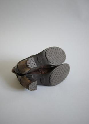 Кожаные ботинки устойчивый каблук8 фото