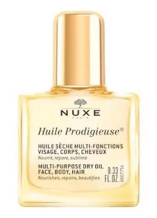 Nuxe huile prodigieuse многофункциональное сухое масло для тела, лица и волос, 10 мл
