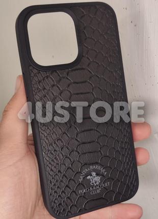 Чохол polo & racquet santa barbara на iphone 14 pro max шкіряний брендовий оригінал чорний