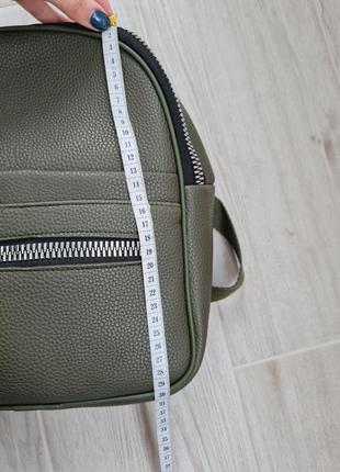 Стильный рюкзак из экокожи хаки зеленый7 фото