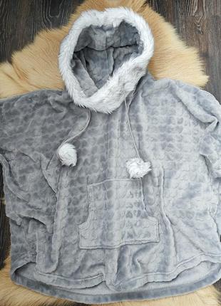 Домашня теплюща кофта оверсайз,пончо для дому