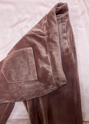 Велюровые рыжи коричневые брюки для дома хорошего качества2 фото