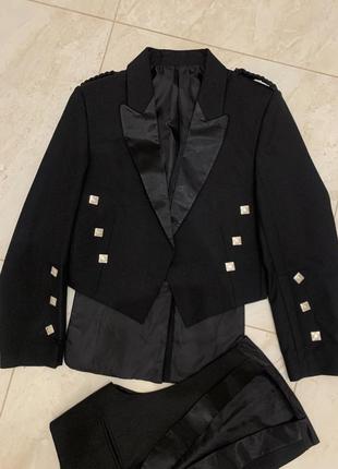 Дизайнерский пиджак жакет блейзер + жилетка жилет двойка черный star2 фото
