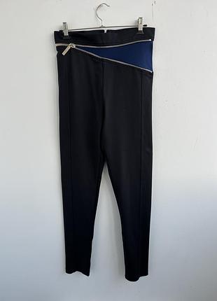 Брюки лосины с молнией на высокой посадке