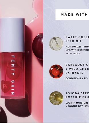 Fenty skin cherry treat conditioning + strengthening lip oil маселка для губ6 фото