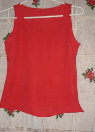 Майка червоного кольору р. 8,100%шовк.