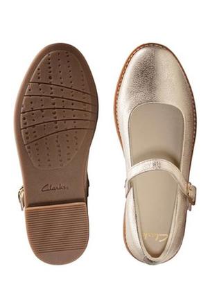 Кожаные туфли clarks drew gold sky2 фото