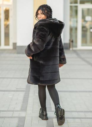 Модна жіноча шубка зі штучного хутра під шиншилу ✅код 037к5 фото
