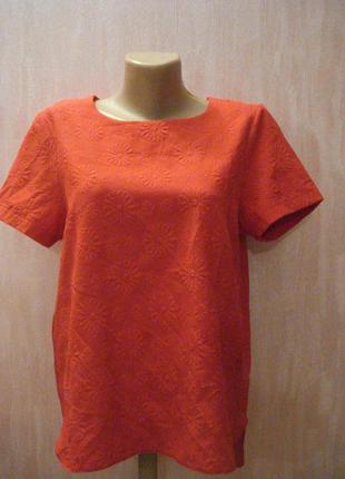 Красная блуза,кофта без рукавов  с цветамы f&f3 фото