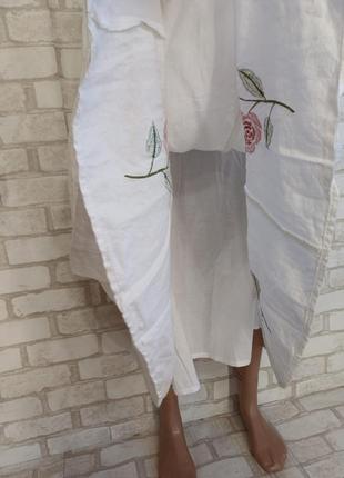 Фирменная essence юбка в пол\длинная юбка с вышивкой 52%лен и 48% вискоза, размер 4-5хл5 фото