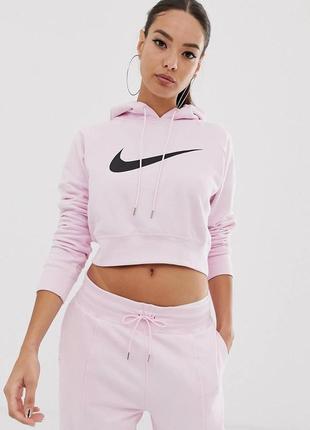 Nike swoosh hoodie   женская укороченная худи/ кроп-топ