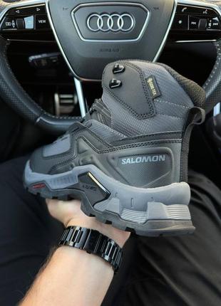 ❄️трекінгові чоловічі черевики salomon quest element gtx gore-tex dark grey black ⬆️3 фото