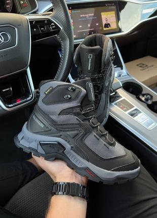 ❄️трекінгові чоловічі черевики salomon quest element gtx gore-tex dark grey black ⬆️5 фото
