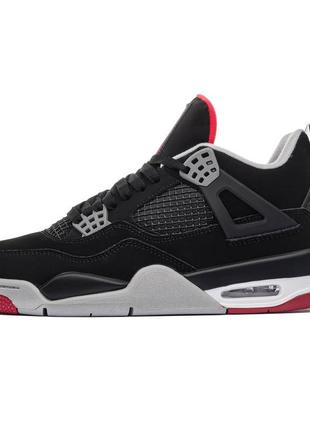 Кросівки жіночі / чоловічі чорні nike air jordan 4 retro bred