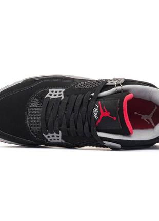 Кросівки жіночі / чоловічі чорні nike air jordan 4 retro bred5 фото