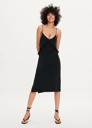 Платье zara черное женское на брителях