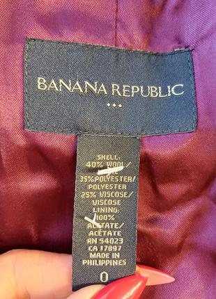 Фирменный banana republic пиджак/жакет на 40% шерсть в мелкую клетку, размер хс-с10 фото
