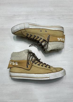 Converse кожаные женские кеды с мехом all star4 фото